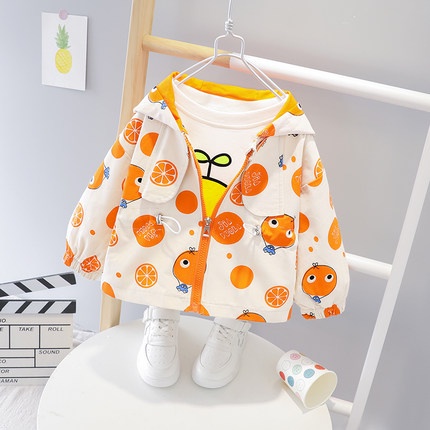 CJ32 NEW Jaket bayi dan anak motif lime