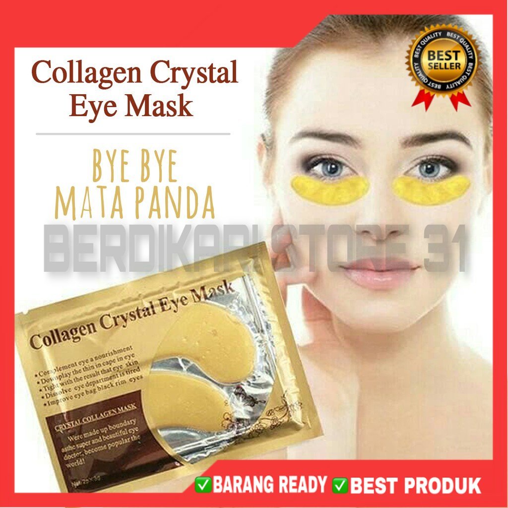 (BS)1 PASANG Masker Mata COLLAGEN CRYSTAL GOLD EYE BAG MASK EYEMASK Kantong Black Panda Anti Aging Wrinkle Emas