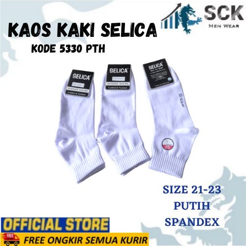 Kaos Kaki Sekolah Panjang SELICA 5330 PUTIH / Kaus Kaki SD SMP 5330 PTH