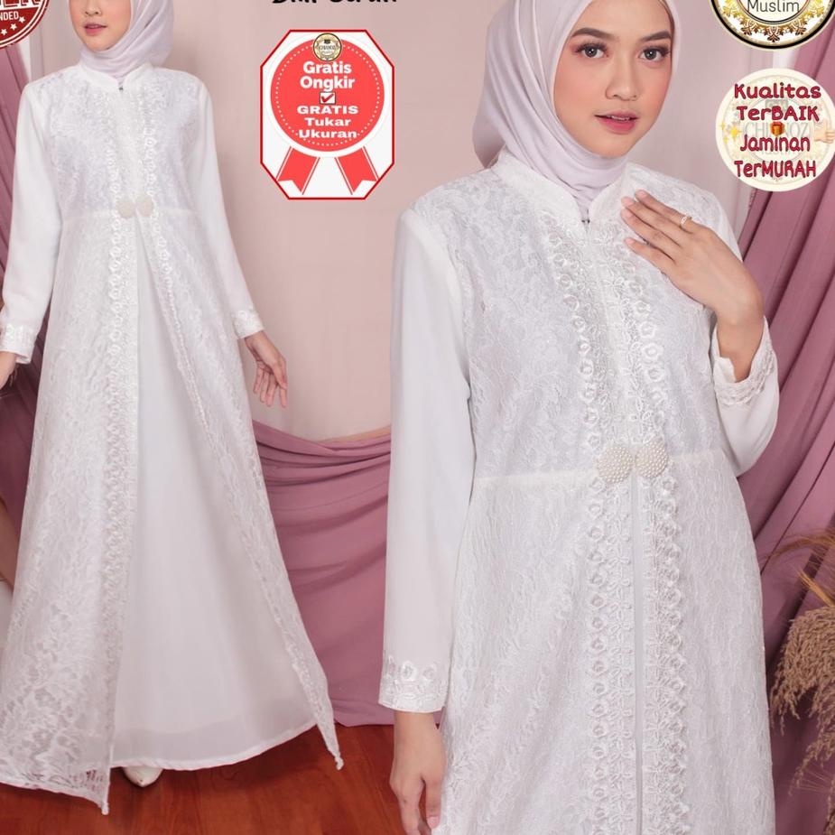 New Stock CHIANOZ Gamis Putih Brukat Mewah Premium Ceruti Mewah Premium Sifon Mewah Renda Busui Kaki