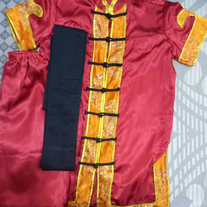 Preloved baju wushu anak chang quan merah second