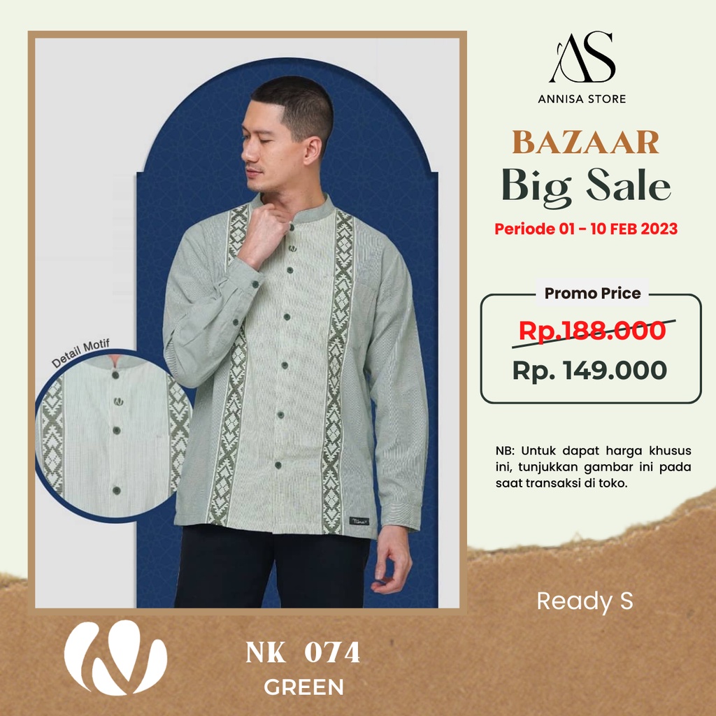 BAJU KOKO ATASAN PRIA NIBRAS NK 74 GREEN / PUSAT KOKO NIBRAS PROMO BIG SALE 2023