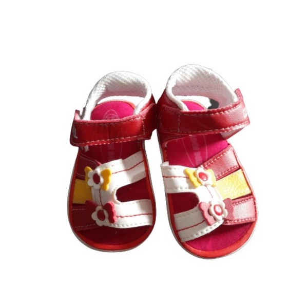 Sepatu sandal bayi perempuan 6-12 bulan ada bunyi tidak licin sol karet cocok buat belajar jalan