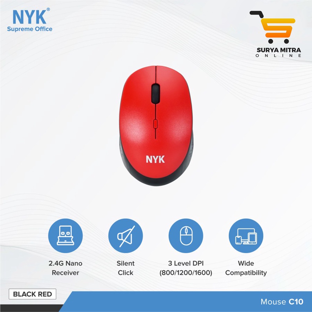 Mouse Wireless NYK C10 2.4Ghz / NYK Supreme C10 Mouse Wireless silent