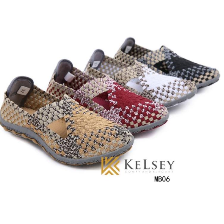 Sale Terbatas Kelsey Sepatu Slip On Rajut Wanita /  Rajut Shoes Wanita MB06 Flats Shoes Rajut anyama