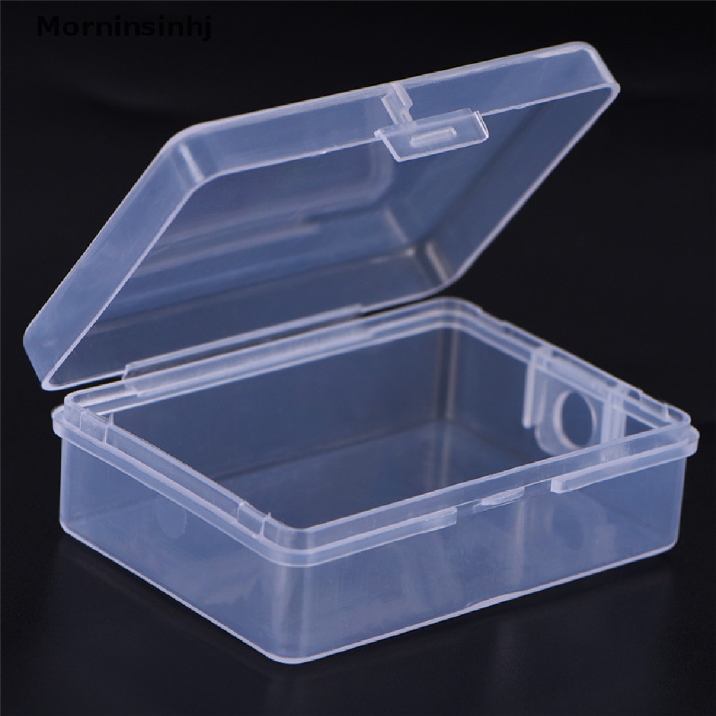 Mornin 2PCS Kotak Penyimpanan Plastik Transparan Kecil Persegi Bening Serbaguna Display Box id