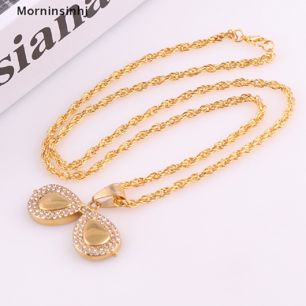 Mornin Punk Hip Hop Huruf Kepala Singa Kalung Badut Berlian Imitasi Rantai Liontin Necklaces id