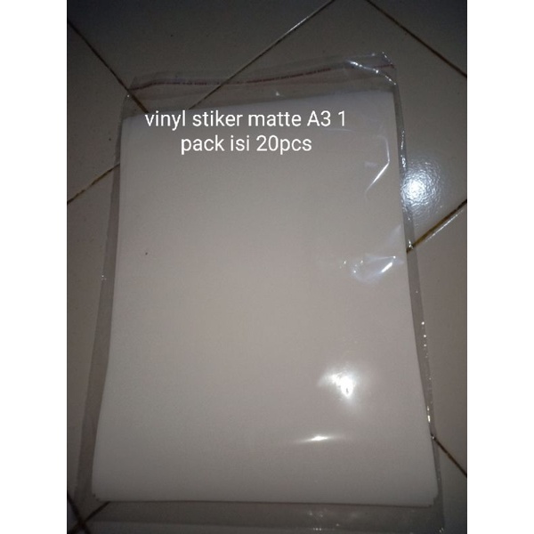 Kertas Sticker Vinyl Matte 150GR gsm A3 waterproof stiker vinyl doff 20pcs perpack