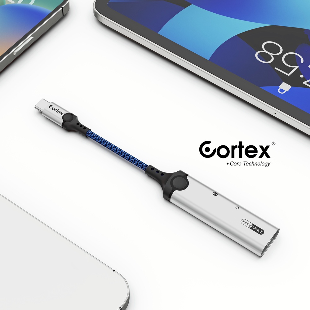 Cortex MH340 USB-C Splitter 3in1 Type-C to Charging + 3.5mm Audio + Type-C Audio Open Mic 60W Charging Adapter