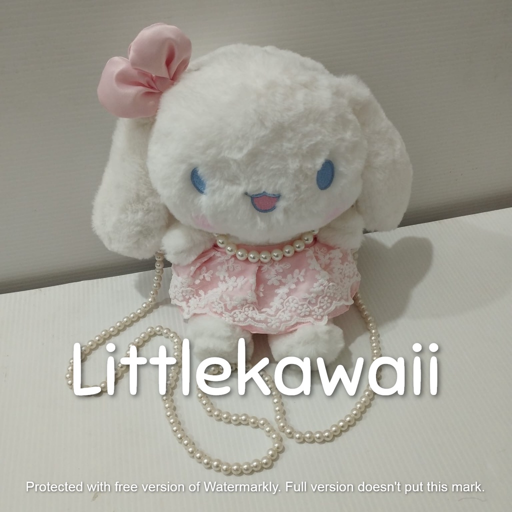 LK/Tas Ransel Boneka Plush Anak Remaja Fashion Korean Style Cinnamoroll Sanrio Tali Mutiara Unofficial Lucu Soft Cute