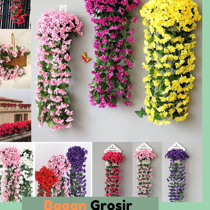 Stok terbaru BG / COD / Bunga Juntai Plastik Bunga Rambat Sintetis Tanaman Hias Gantung Osear Artifi