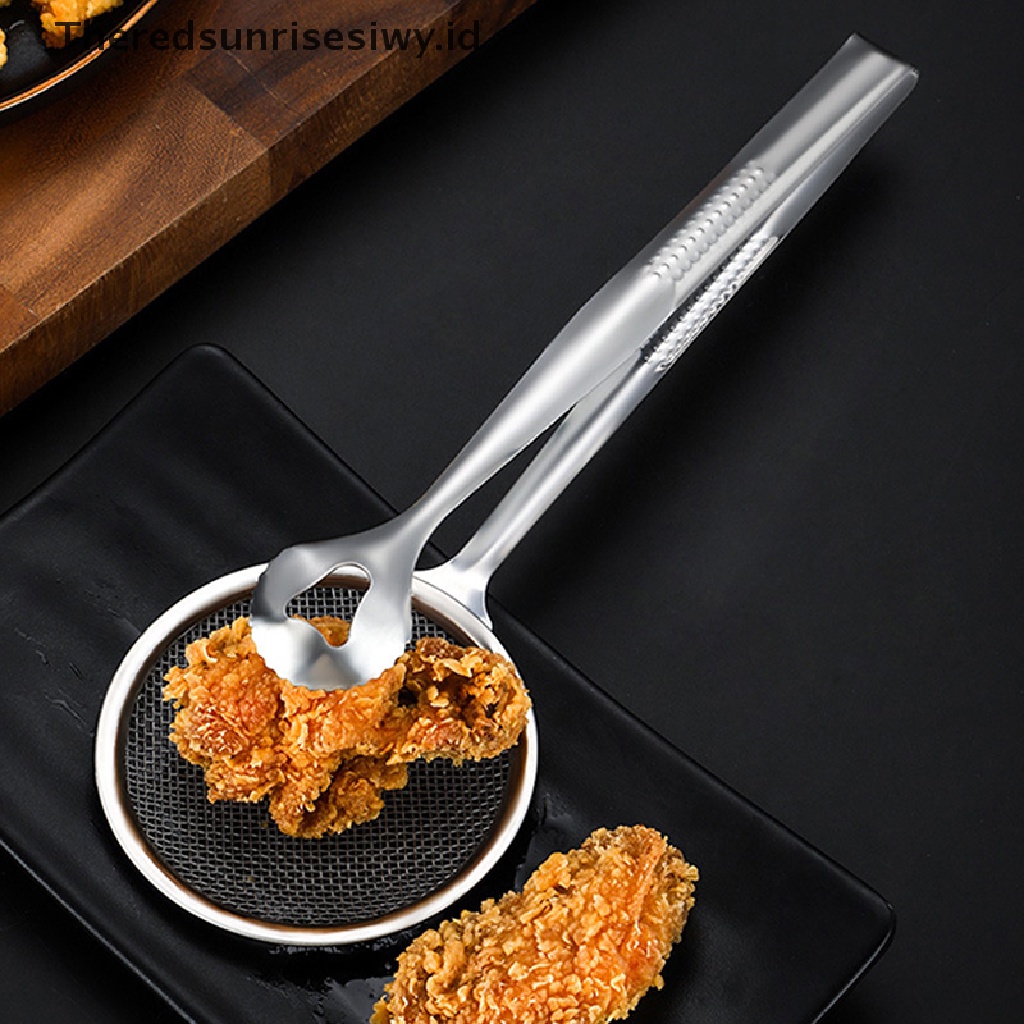 # New #  Saringan Stainless Steel Saringan Sendok Gorengan Makanan Minyak Strainer Clip~