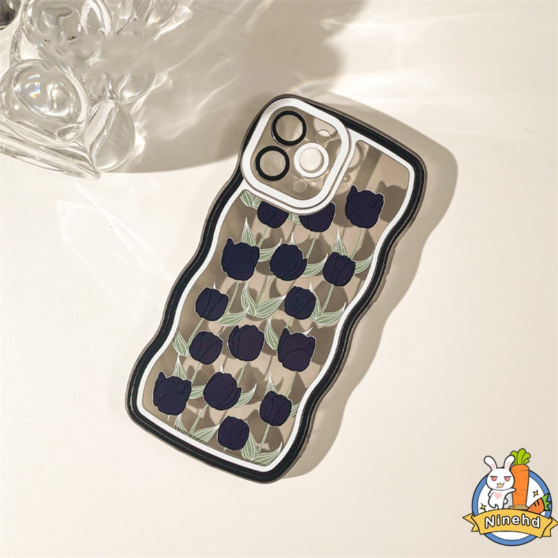 Realme C35 C33 C31 C30 C30s 10 9 Pro+ C21 C21Y C25Y C25 C25s C20 C20A C17 Realme C15 C12 C11 8 8i 7i 5 5i 5s 6i C3 Narzo 50 50i 50A Prime Mewah Keren Tulip Hitam Casing Ponsel Tahan Guncangan Back Cover