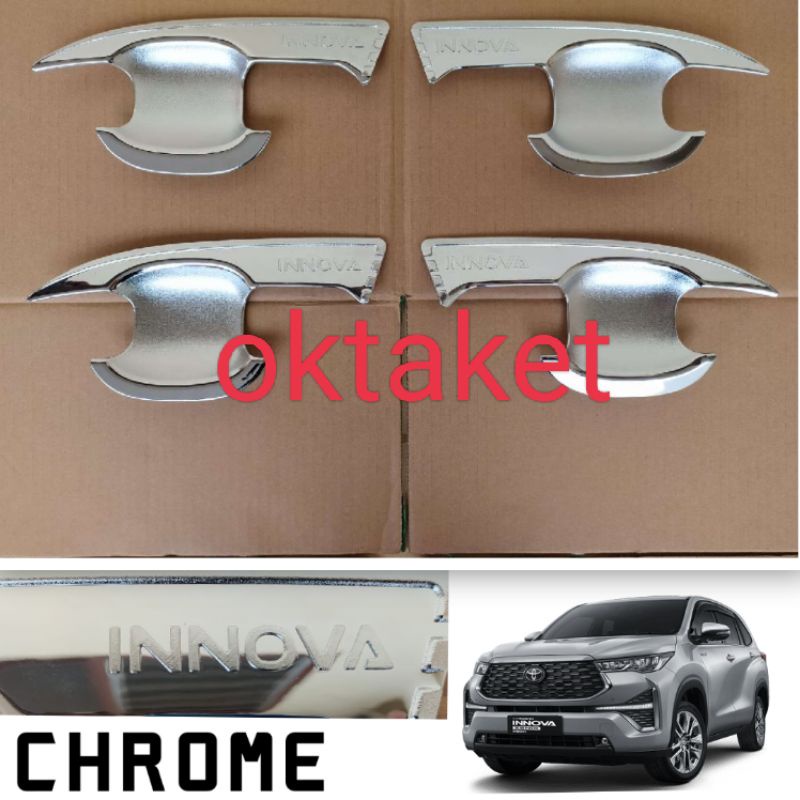 paket outer handle tank cover Innova Zenix 2023 2024 Hitam Chrome Carbon Glossy