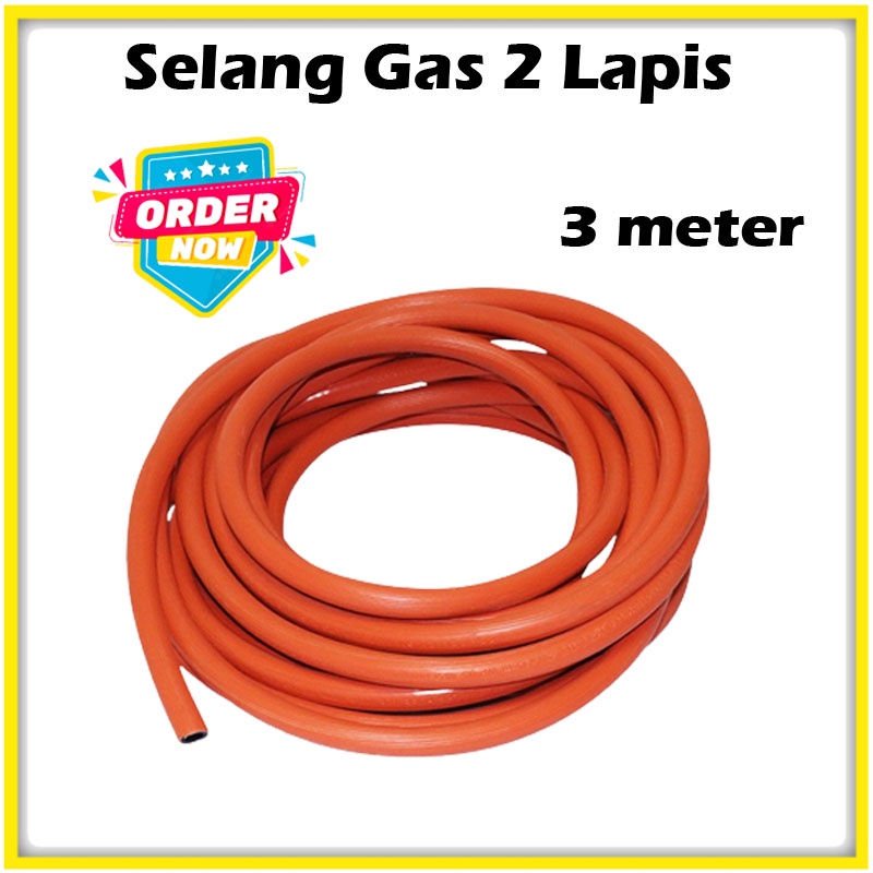 SELANG GAS 2 LAPIS / SELANG GAS LPG STANDAR SNI / SELANG GAS KOMPOR 3 METER COD