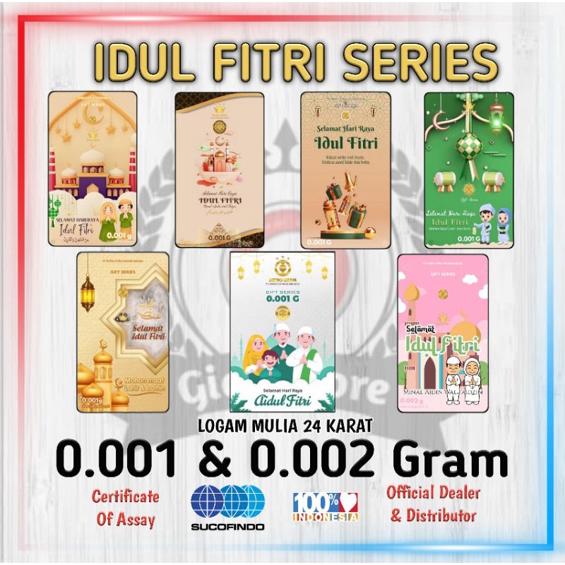 BABYGOLD Edisi IDUL FITRI 0.001 Gram Emas Mini Logam Mulia 24 Karat ( Gratis Amplop Idul Fitri )