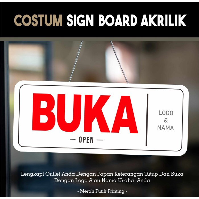 

BISA COD Custom Open Closed 25 x 10 cm Sign Board Acrylic