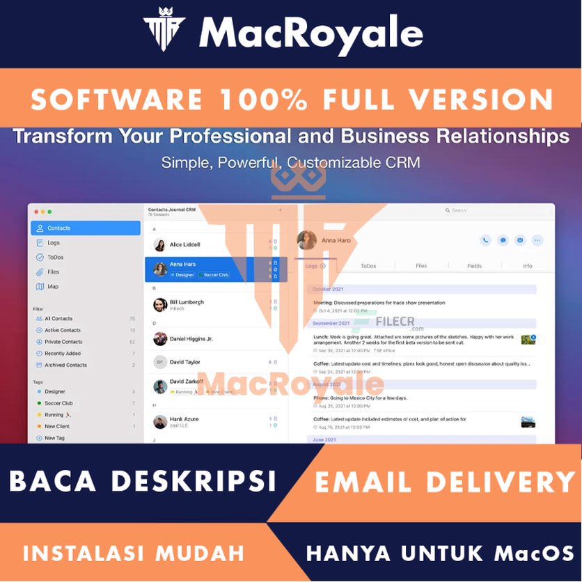 [MacOS] Contacts Journal CRM Full Version Lifetime Full Garansi