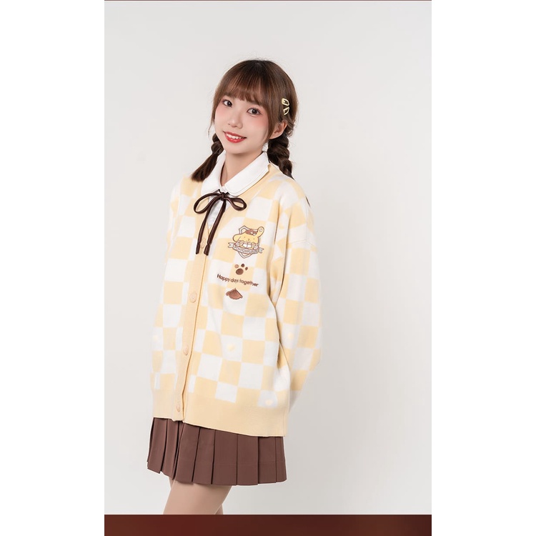 【AiVii】CARDIGAN RAJUT KAWAII IMPORT SANRIO PLAID