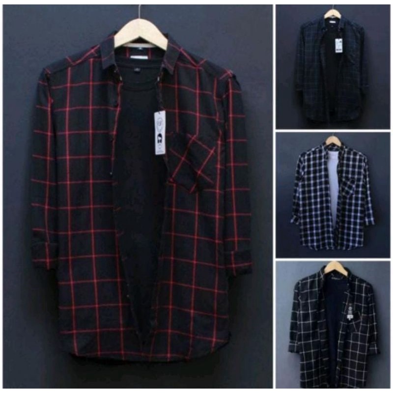 kemeja pria flanel lengan panjang pria besseler/flanel lengan panjang
