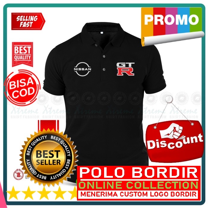 Polo T Shirt  New Nissan DesignGTR Skyline V-Spec R35 R34 Baju Lelaki Motorsport Performance Tee / L