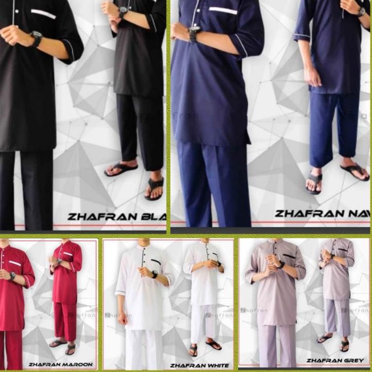 Ω set Zhafir zhafran KOKO PANJANG JUMBO SETELAN BAJU MUSLIM PRIA Setelan baju Koko Pakistan kurta ™