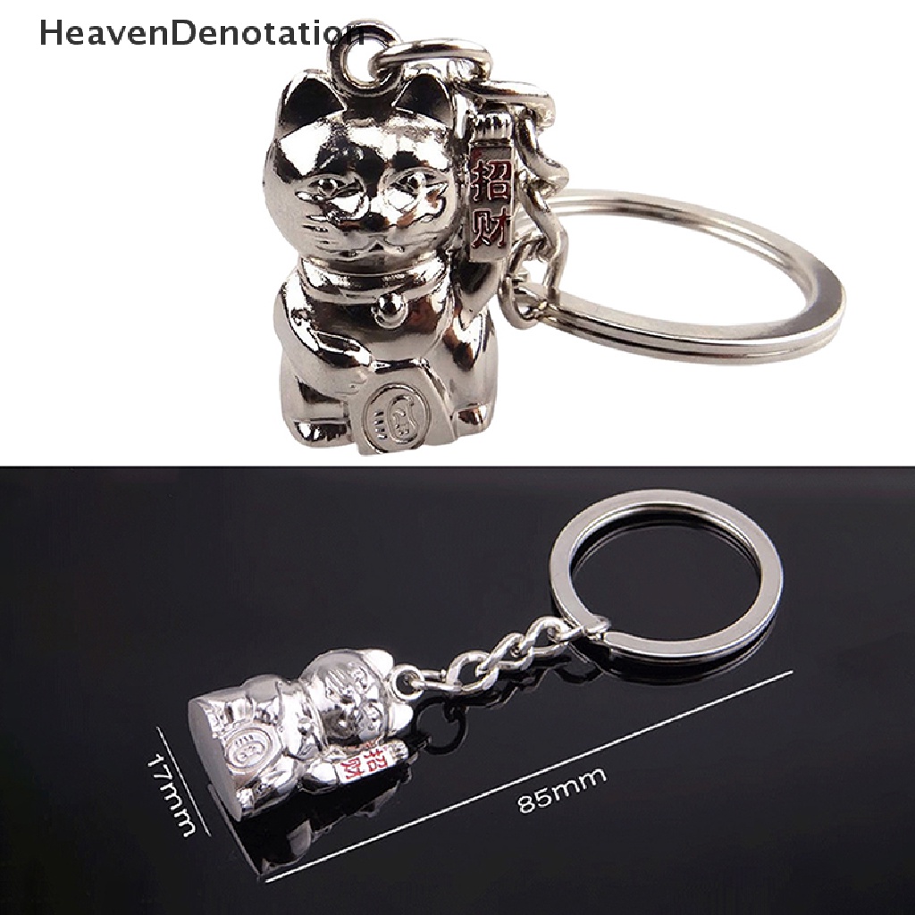 [HeavenDenotation] Kreatif Menguntungkan Kucing Beruntung Ornamen Mobil Fashion Mobil Liontin Gantungan Kunci Perhiasan Trendi Mobil Gantungan Kunci Tas Keyring Untuk Wanita Pria HDV