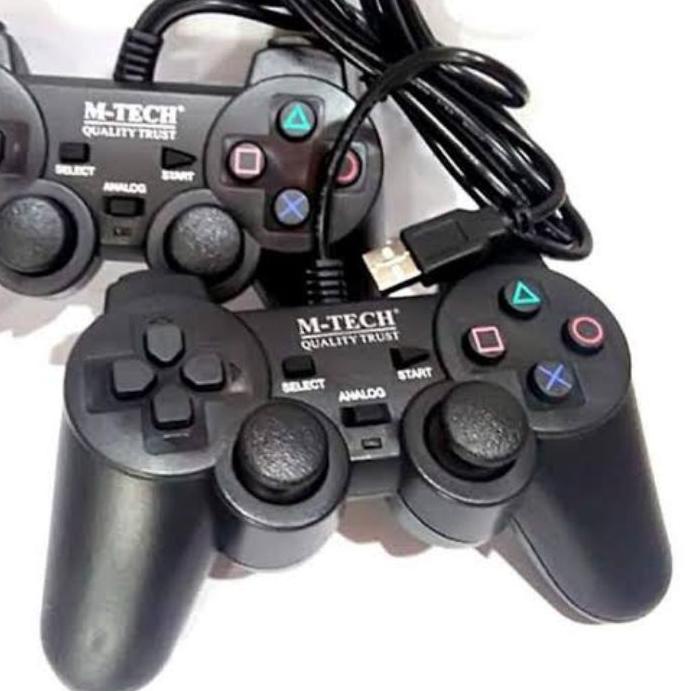 ➼ M Tech Original Gampad Stick PC Laptop PS Double Getar Hitam / joystick / stik doubel ✫