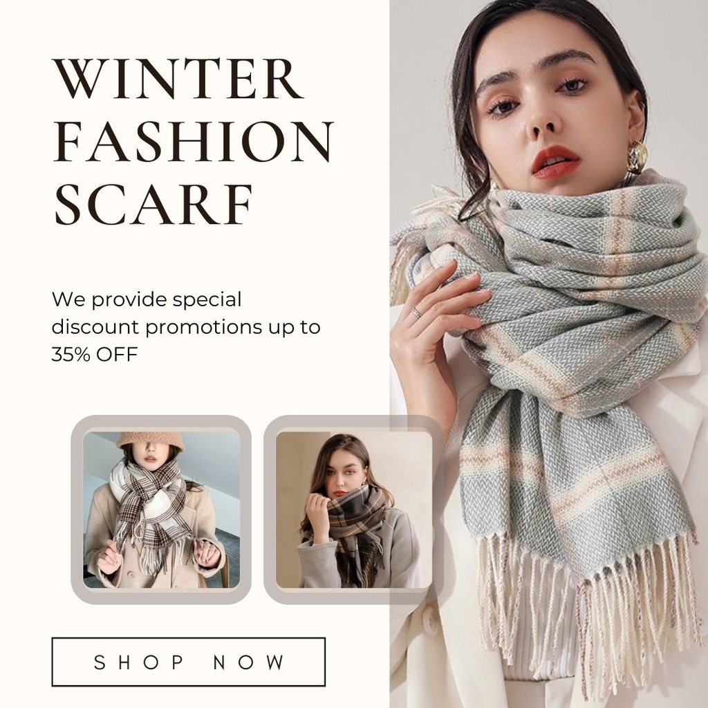 Syal Winter Korea Musim Dingin Autumn Spring Scarf Cashmere Unisex SC02