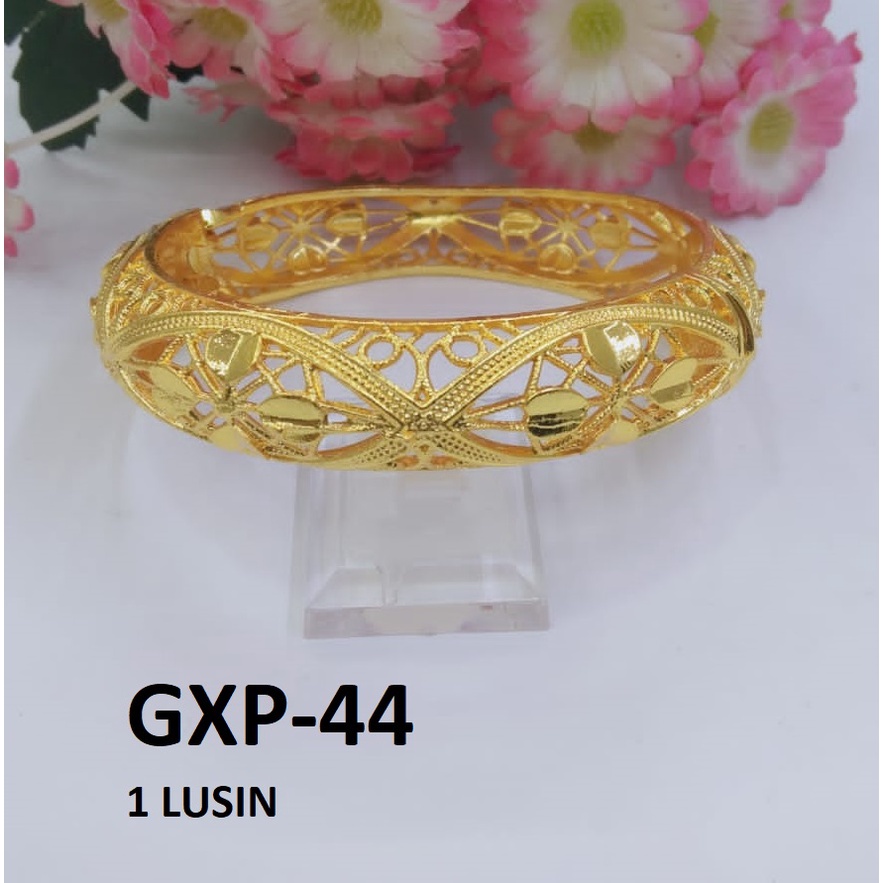 GELANG XP EMAS GOLD TEKSTUR STRIP HATI TERMURAH / DUNIA GELANG TERBARU