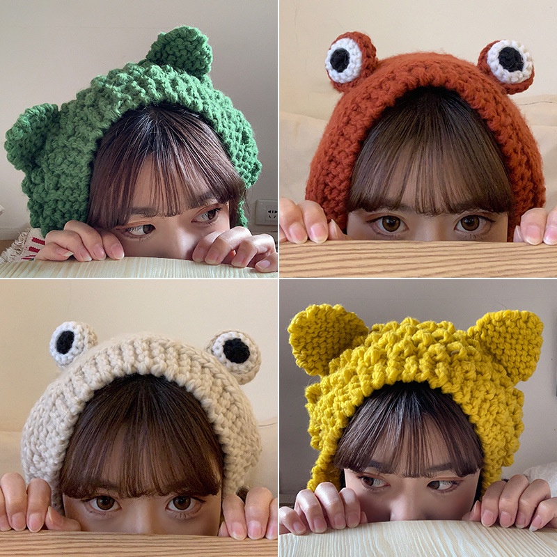 Topi Kodok Di Musim Gugur Dan Musim Dingin Indah Rajutan Wol Topi