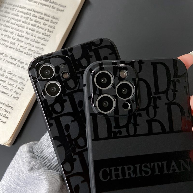 Fashion Full Dior Soft Case HP iP iPhone 11 12 Mini 13 Pro Max 7 8 + Plus SE 2020 X XR SE 2020 XS Max Black Frosted Casing Apple