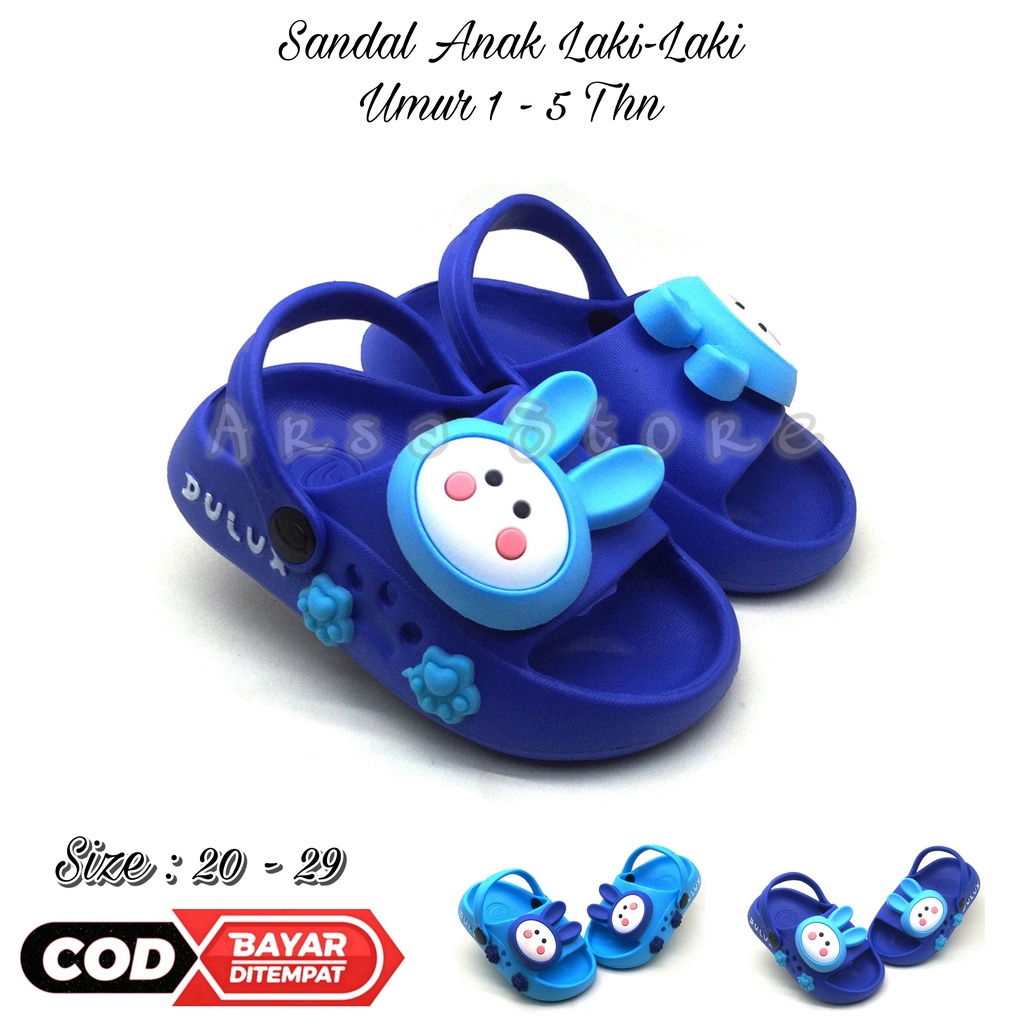 Sandal Anak Laki Laki Umur 1 - 5 Tahun Tali Belakang / Sendal Lucu Anak Cowok Karakter Kelinci Terbaru