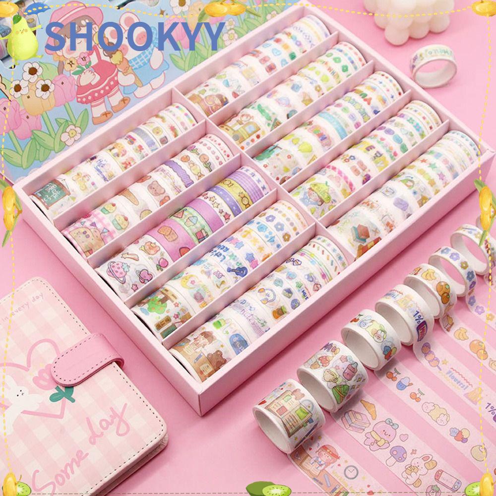 Chookyy 100Rolls/Set Washi Tape Kartun Sastra Scrapbooking Gadis Hati Kreatif Alat Tulis INS DIY Bahan