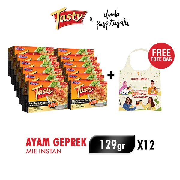 

Mie Sedaap Tasty x DindaPS (12 Ayam Geprek) - Free Totebag Lebaran