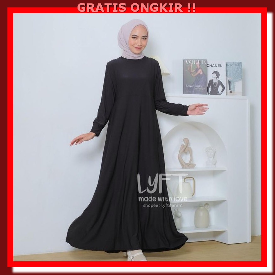 Gamis Terbaru 2023 Lebaran Wanita Baju Murah Fashion Muslim Jumbo Keki [Premium Gamis Jersey] Gamis