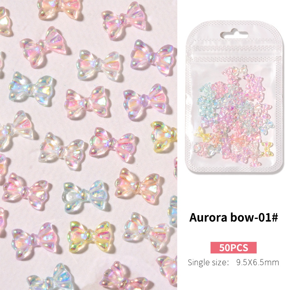 Resin Ikatan Simpul Warna-Warni Manicure Sticker/Tiga Dimensi Berlian Imitasi Pesona Kuku Decal Aksesoris