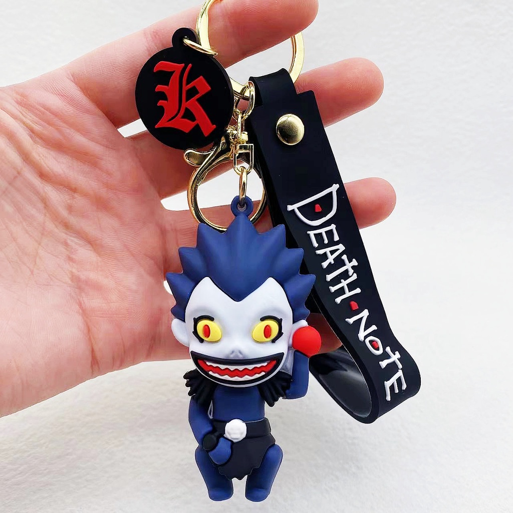 Anime DEATH NOTE Light Killer Ryuk Figure Gantungan Kunci Kartun Cosplay PVC Key Rings Trinket Props Bag Doll Key Buckle