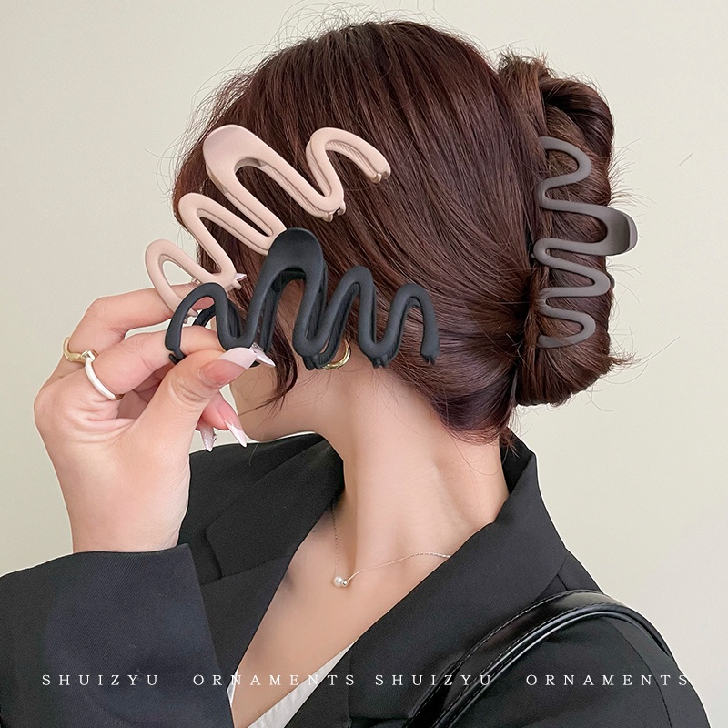Khaki Series Wave Hair Clip Hair Pin Untuk Wanita Perempuan Hair Extension Clamp Aksesori Rambut