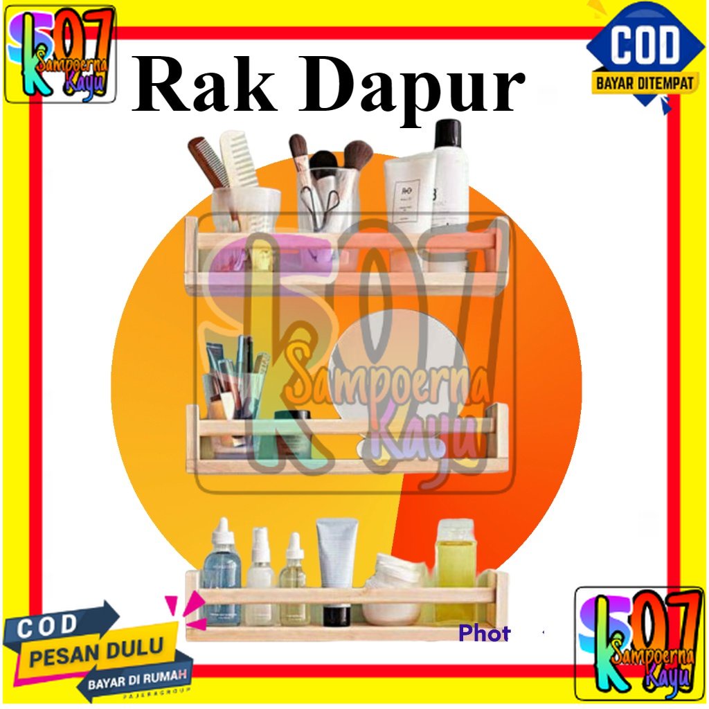 Rak Bumbu Dapur Wadah bumbu Kayu Jati Belanda