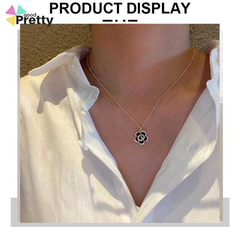 Kalung Wanita Gaya Korea Makna Desain Camellia Liontin Rantai Selangka Untuk Perhiasan Wanita - PD