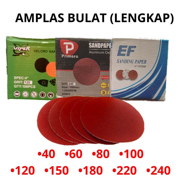 {{{{{{] amplas bulat 4" / kertas gosok bulat 4" / amplas gerinda 4" / amplas