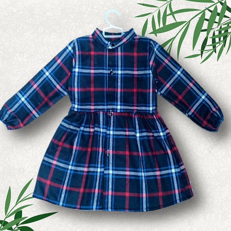 Dress anak flanel / pakaian anak perempuan /atasan tunik anak