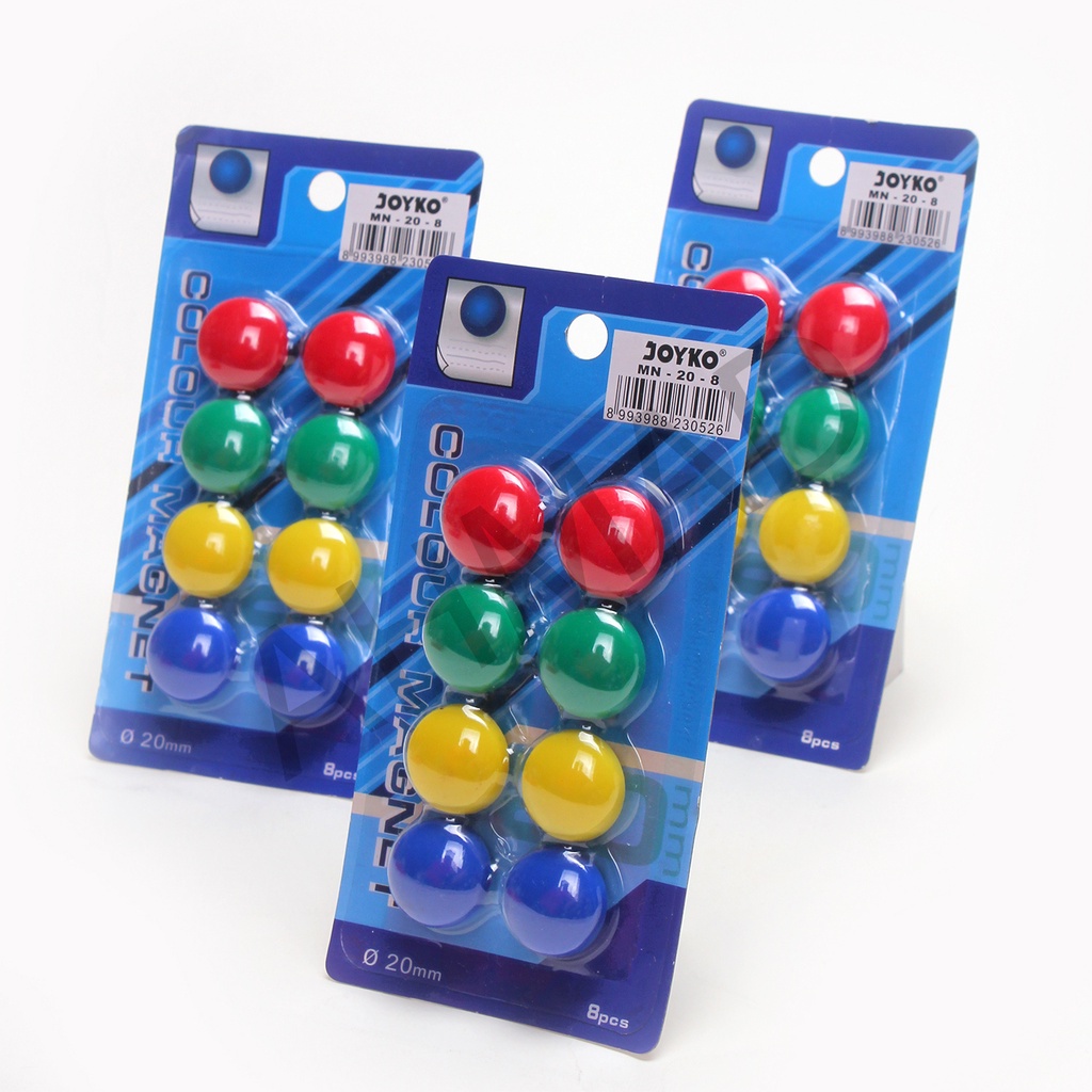 

JOYKO Magnet MN-20-8 Papan Tulis Whiteboard Kulkas Model Bulat 2 cm Warna [ SET ]