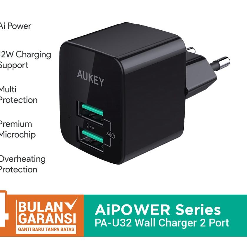 ▲ Charger Aukey PA-U32 2 Port 12W with AiQ -  ✹