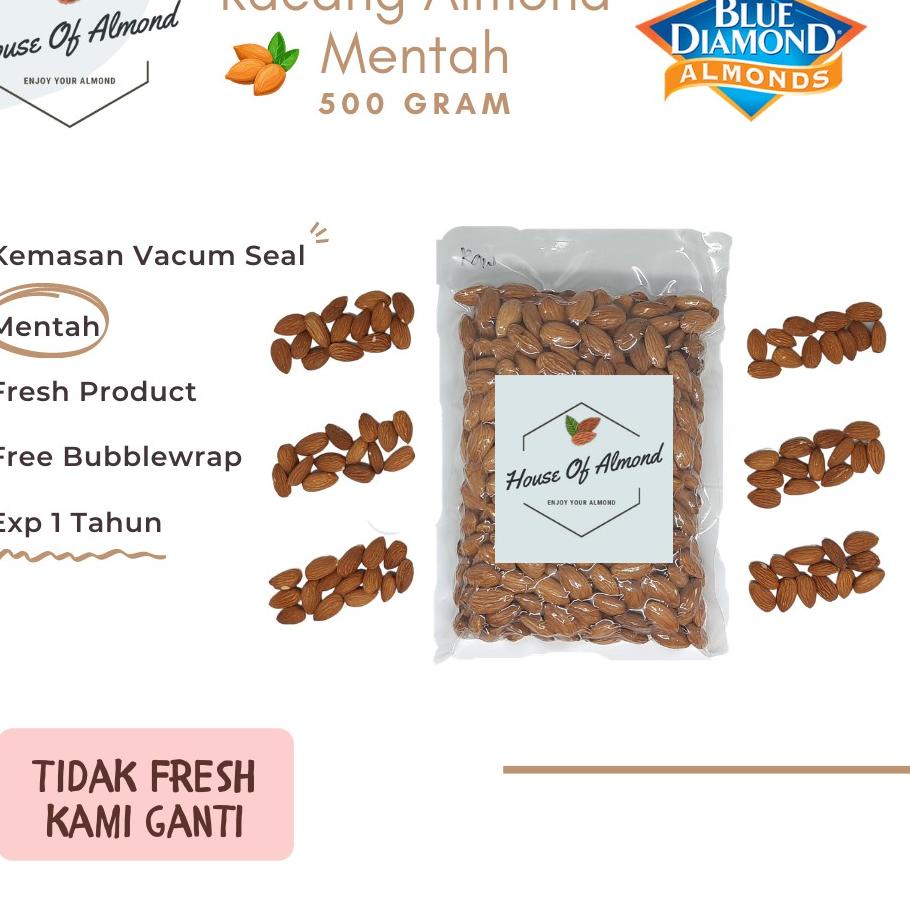 

♝ Natural Raw Almond (Mentah) Blue Diamond 500gr ♟
