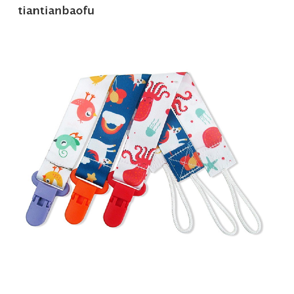 [tiantianbaofu] 3pcs/set Kartun Dot Bayi Klip Dot Rantai Nipple Holder Penenang Pemegang Butik