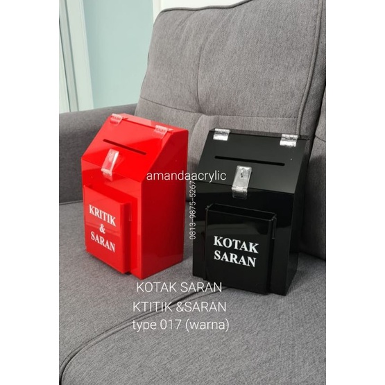 Acrylic Kotak Saran / Kritik & Saran (017 warna)