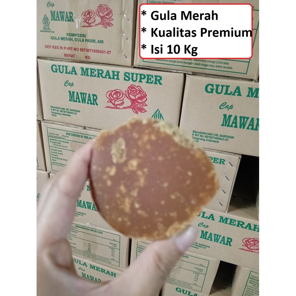 

Gula Merah Super Cap Mawar 10 Kg ASLI Jawa Kelapa Batok Mini Sugar Kualitas Bagus Premium