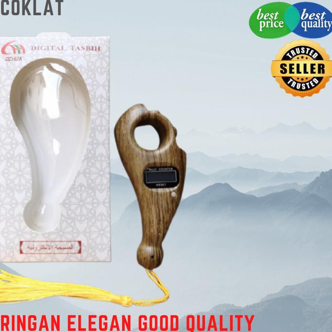 Tasbih Zikir Digital Wirid Serat Kayu Suvenir Murah Ringan Kuat Simple